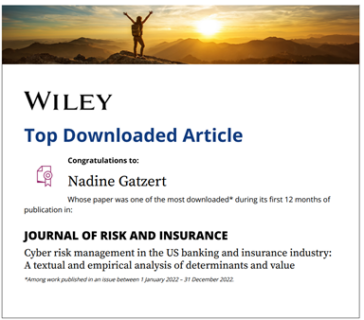 Zum Artikel "Top Downloaded Article im „Journal of Risk and Insurance“"